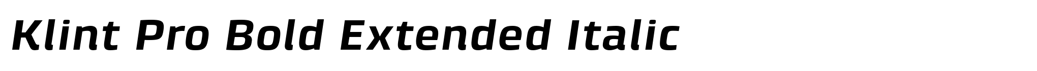 Klint Pro Bold Extended Italic image